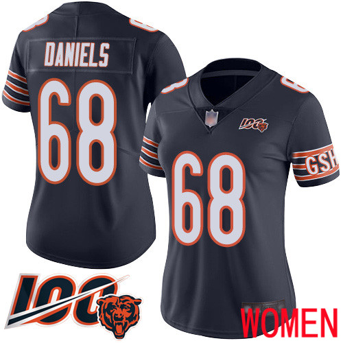 Chicago Bears Limited Navy Blue Women James Daniels Home Jersey NFL Football #68 100th Season